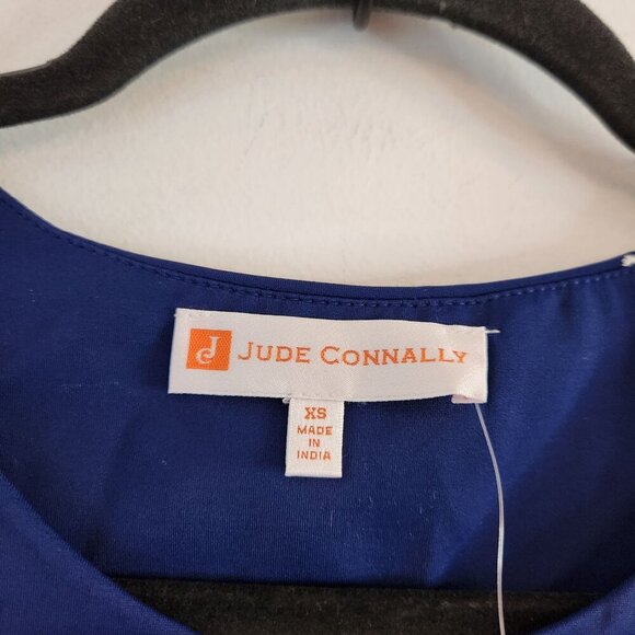 NWT Jude Connally Beth Shift Dress Eyelet Navy Blue Nautical Women's XS - Picture 6 of 10